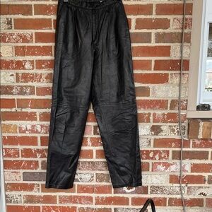 Women's Vintage Black Leather Pants Size 8